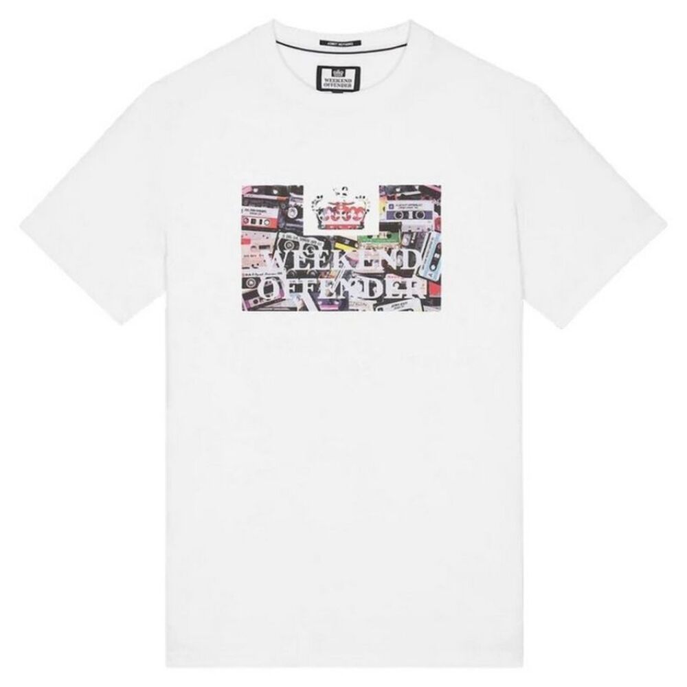 Weekend Offender Mens Graphic Print Cotton T-Shirt / White